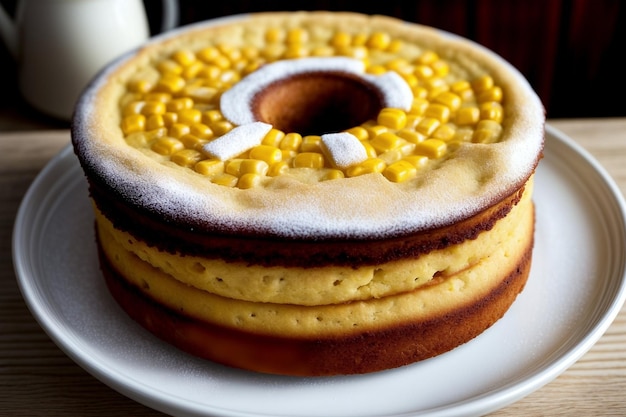 Tempting Delight Captivating Close up of a Traditional Corn Cake