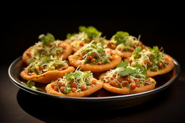 Tempting Masala Papdi Pani Puri Indian Tasty Pani Puri or golgappa picture photography