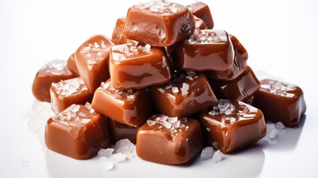 A tempting pile of chocolates resting on a pristine white plate