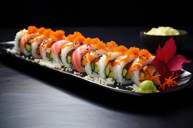 Tempting Platter sushi rolls Generate Ai