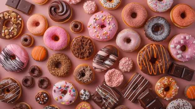 Tempting Spread of Donuts and Treats