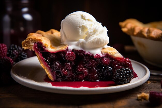 Photo tempting treat photo of marionberry pie