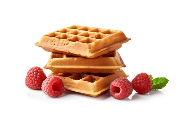 Photo tempting waffles on transparent background ai