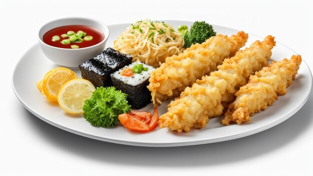 tempura bento geïsoleerd op witte achtergrond