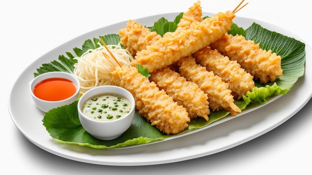 tempura bento isolated on white background