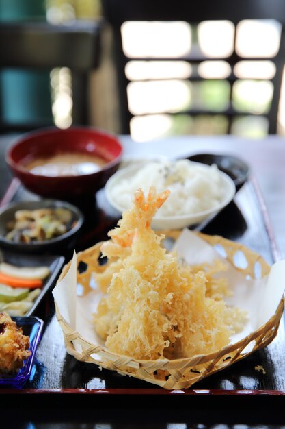 Tempura Gebakken garnaal op Japanse wijze