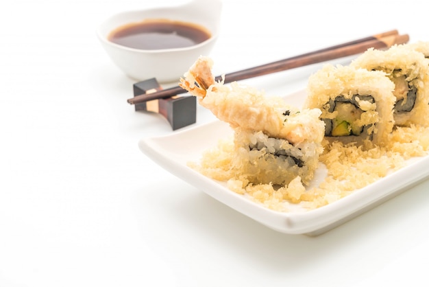 суши ролл с креветками темпура