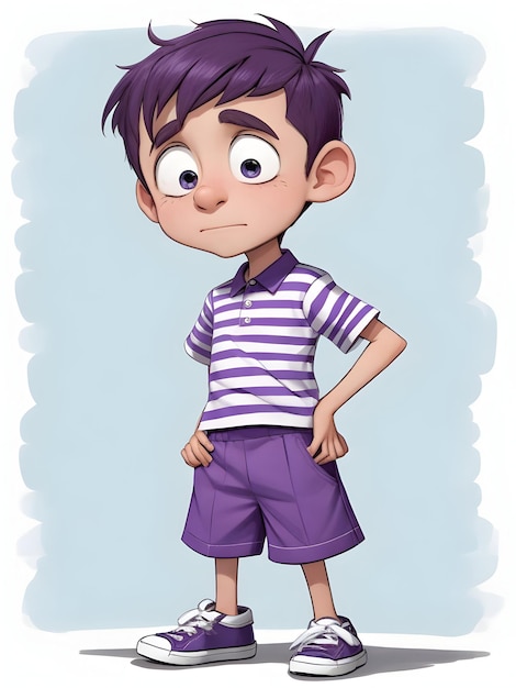 Photo a ten year old cartoon boy with a disney style generated by ai