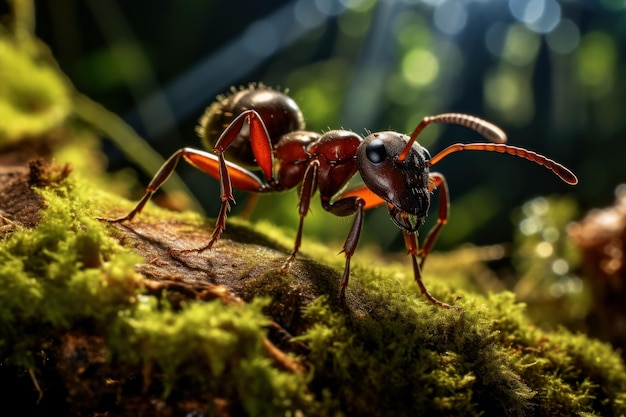 Tenacious Strong ant on tree Natural insect Generate Ai