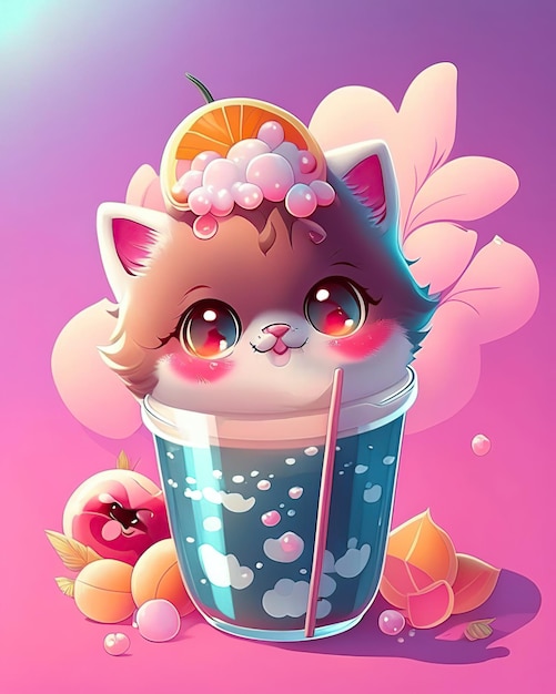 tender and adorable kawaii ice cream animal drinks