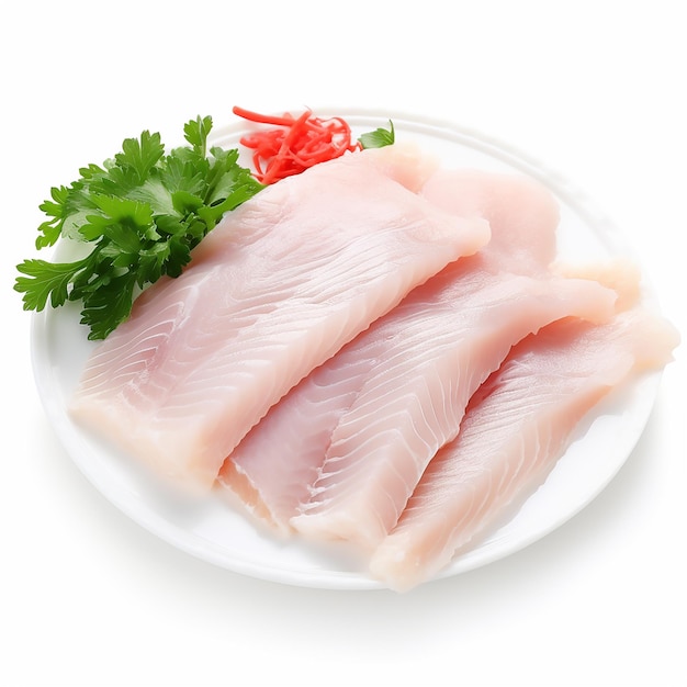 Tender Catfish Fillet on White Canvas