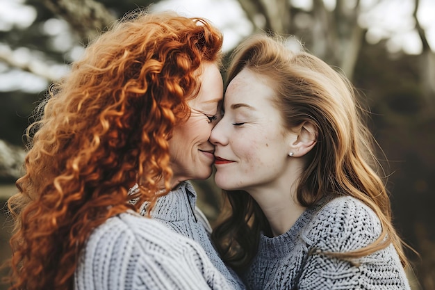 Tender Embrace Mother and Daughter Share a Moment