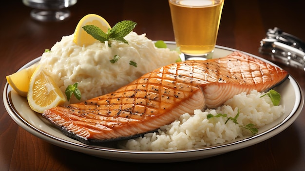 Tender Grilled Salmon Glazed to Perfection on a Plate