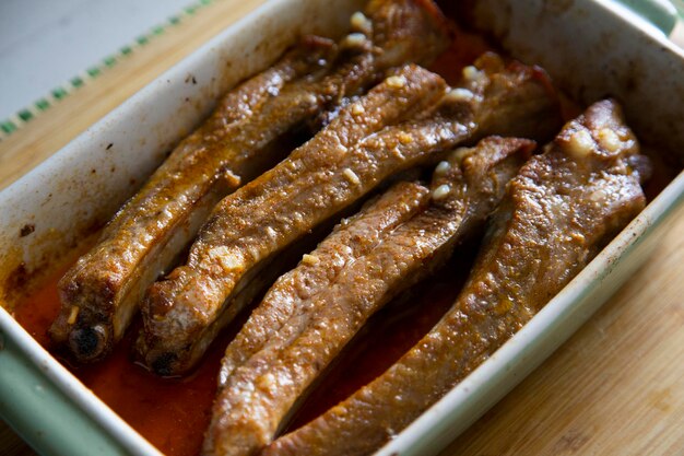 Tender and juicy barbecue pork ribs