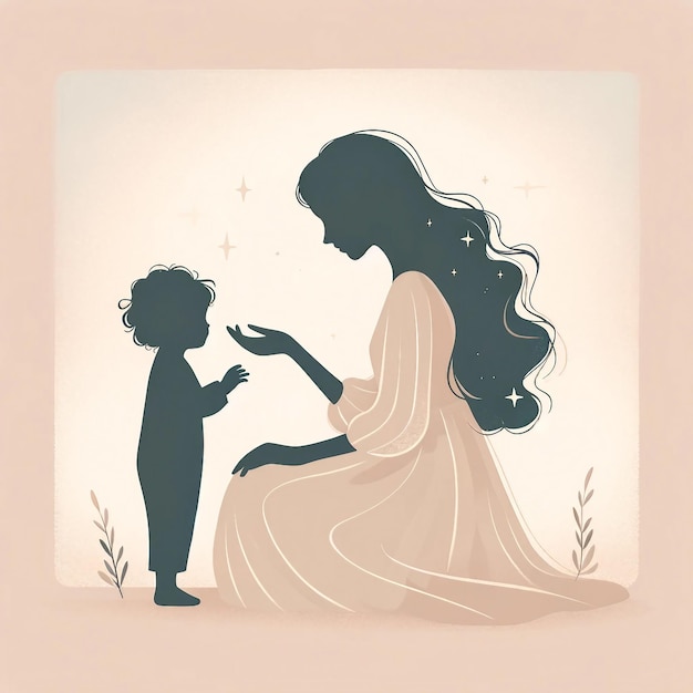 Tender MotherChild Moment Stars Silhouette