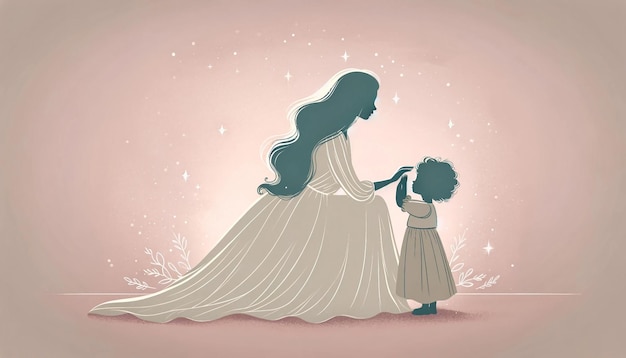 Tender MotherChild Moment Stars Silhouette