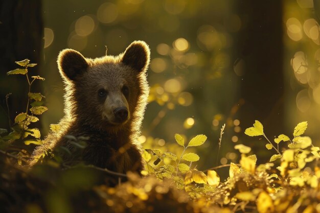 A tender portrayal of a bear cub embodying the purity of the wild