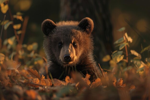 A tender portrayal of a bear cub embodying the purity of the wild