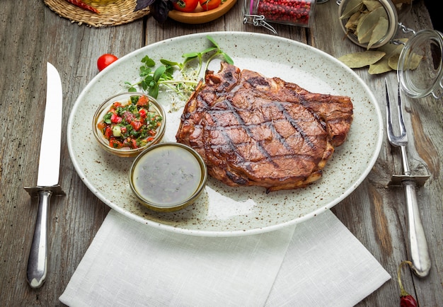 Tenderloin steak on plate