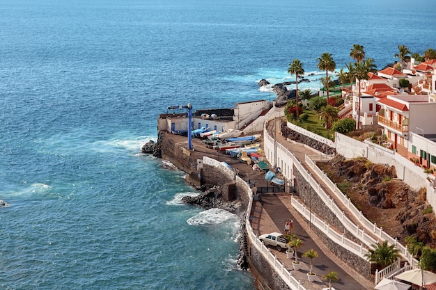 Tenerife island aerial view in summer day.