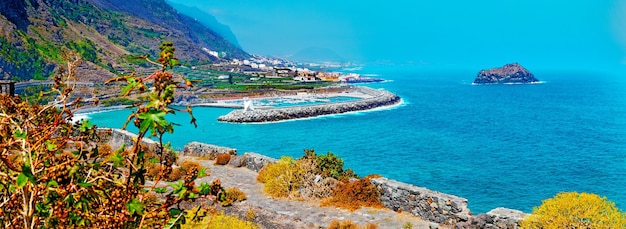 Tenerife island sceneryOcean and beautiful stoneGarachico beach