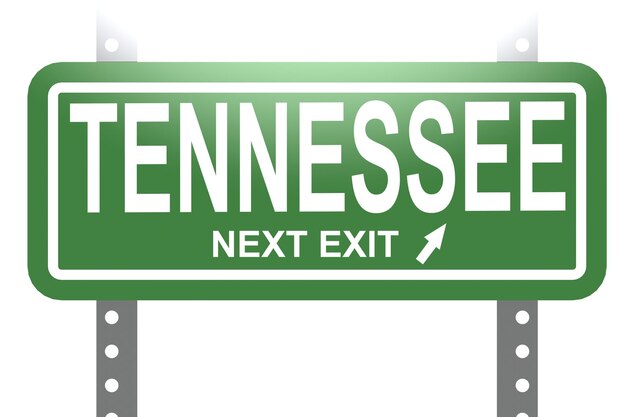 Tennessee green sign board isolated