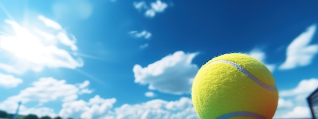 Foto palla da tennis su un cielo blu