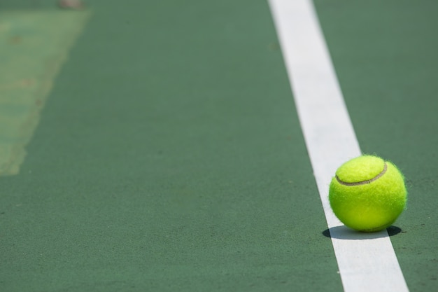 Tennis Ball on the Court