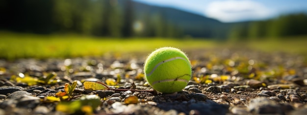 теннисный мяч на корте