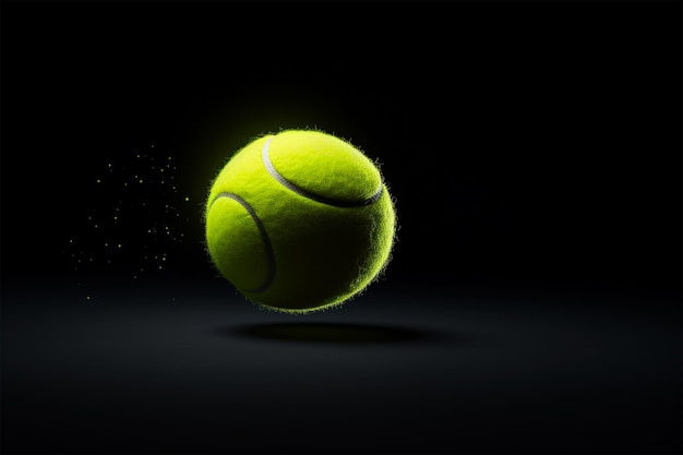 Tennis ball on dark background