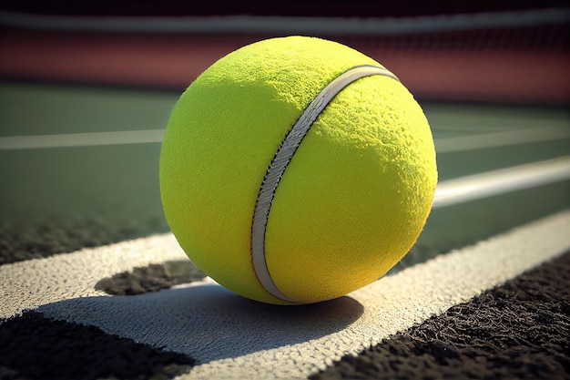 Tennis ball in net Generative Ai