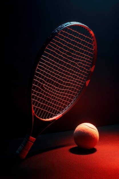 AIが生成したテニスボールとラケット