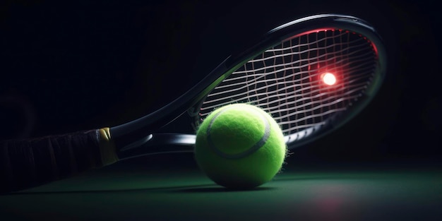 Tennis ball and racket AI Generated