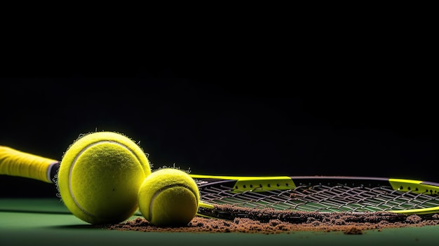 Tennis ball and racket Generative AI