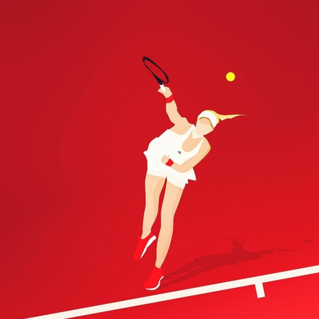 Tennis ball sport player athlete court illustration