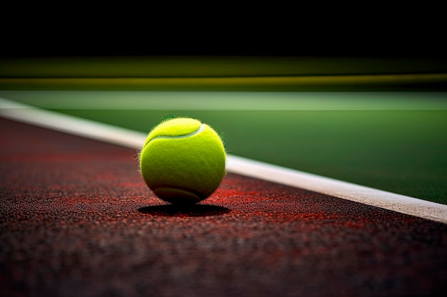 Tennis ball on the tennis court