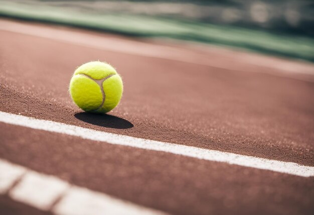 Tennis ball on the tennis court