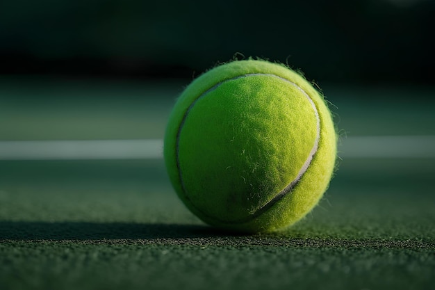 A tennis ball on a tennis court