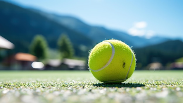 tennis ball on the tennis court