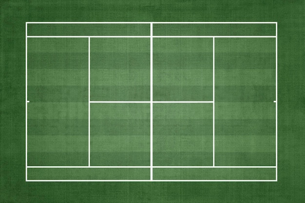 Photo tennis court grass cover top view