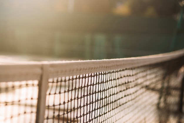 Tennis field with a tennis net