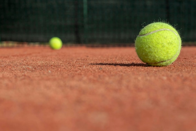 Tennis game Tennis ball on the tennis court The concept of sports recreation