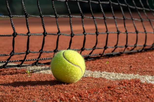 Tennis game tennis ball on the tennis court the concept of\
sports recreation