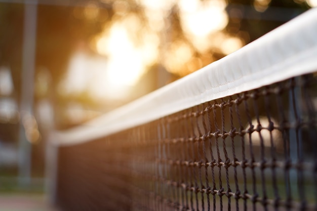 Tennis net with bokeh nature