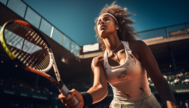 Tennis player editorial dynamic photography in action