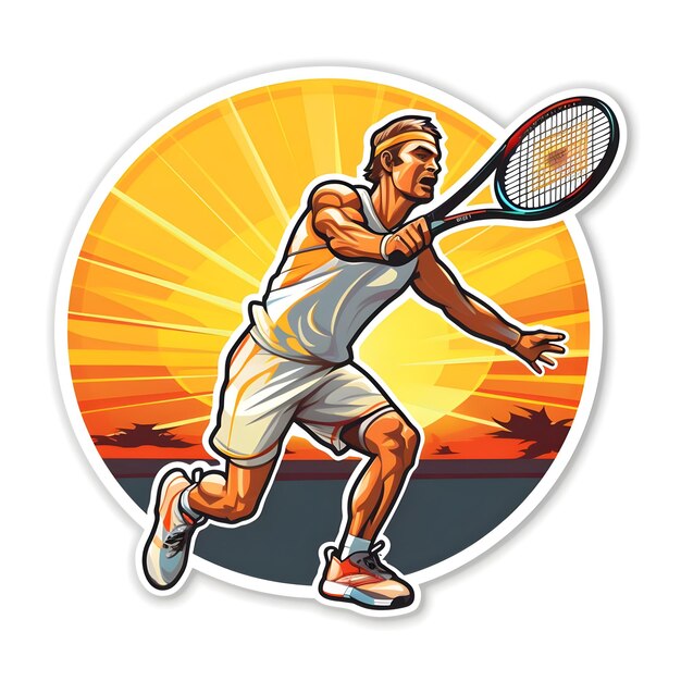 Tennis Player illustration design in Modern and Minimalist flat vector style art