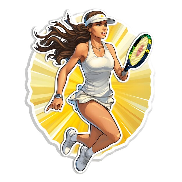 Tennis Player illustration design in Modern and Minimalist flat vector style art