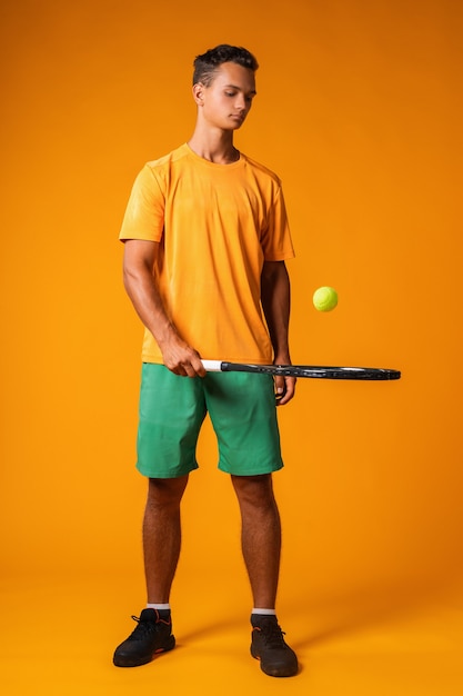 Tennis player man with racket