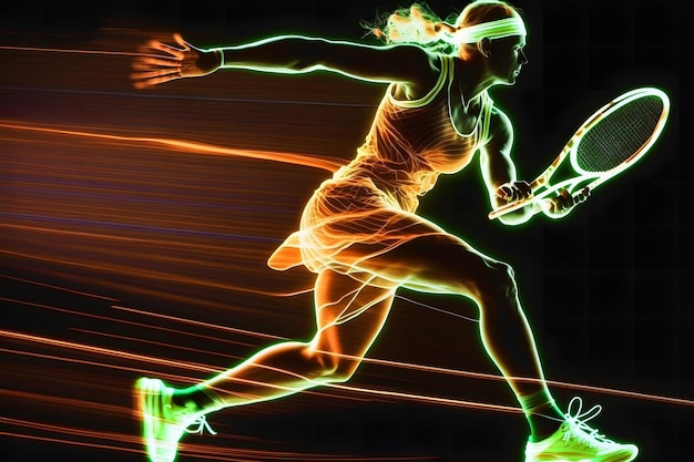 테니스 선수 스포츠 초상화 추상 배경 신경망 AI 생성