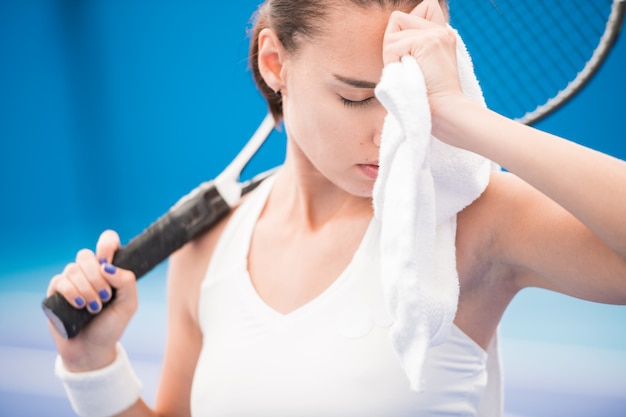 Tennis Player Wiping Sweat